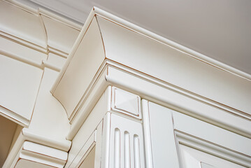 Figure element of white vintage furniture in country style design installed in light contemporary...