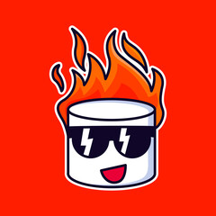 Cool marshmallow on fire design