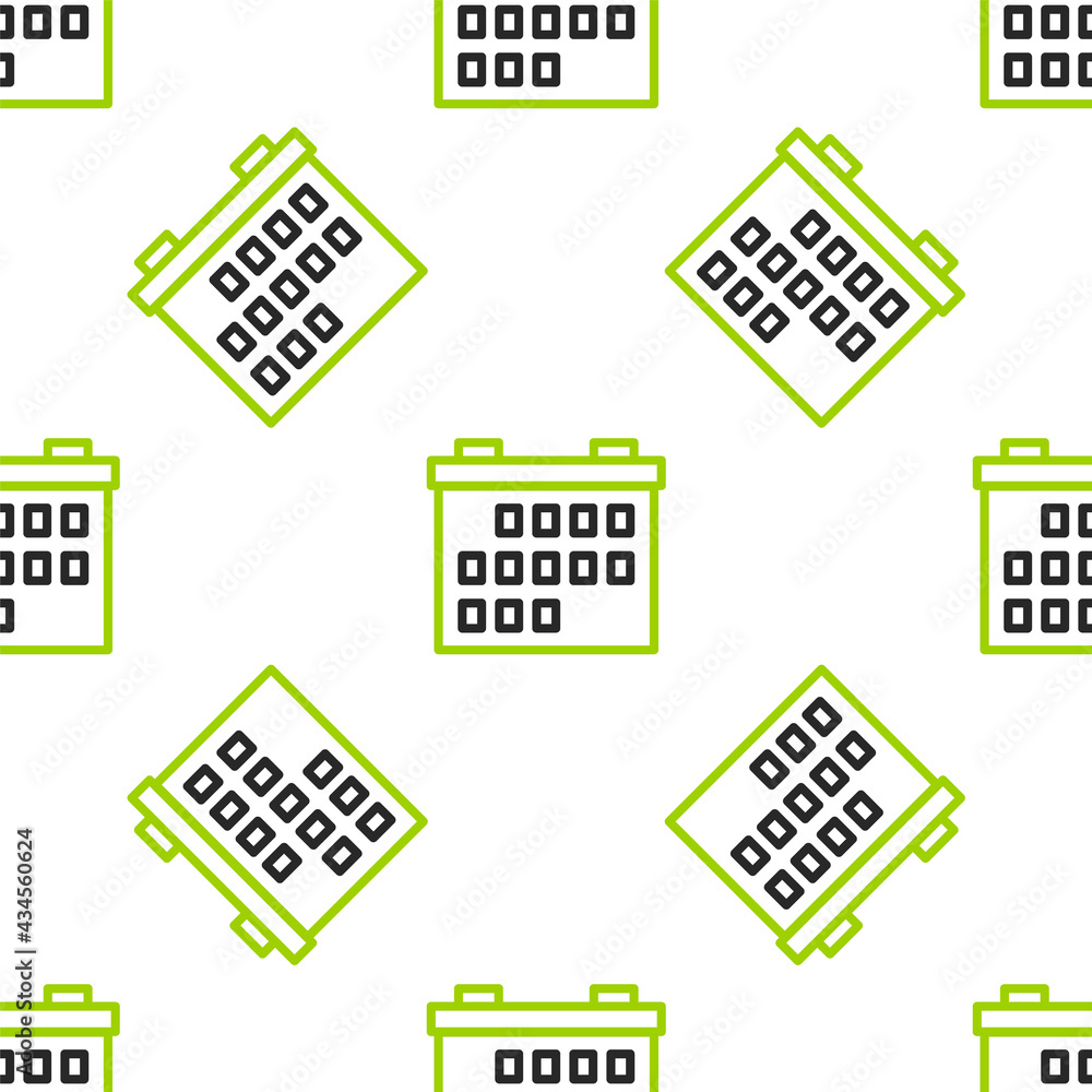 Poster line calendar icon isolated seamless pattern on white background. event reminder symbol. vector illu