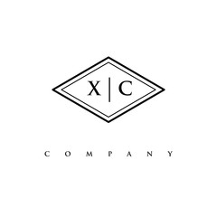 initial XC logo design vector