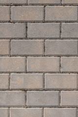 Monotone gray paving stones pavement. Background vertical texture.