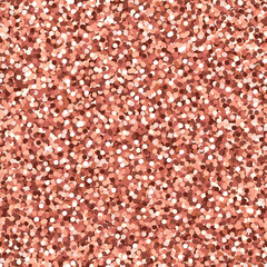 Rose gold glitter seamless pattern, Shiny party background with rose gold shimmer texture. Holiday vector abstract background. Vector illustration.