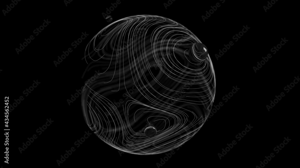 Fototapete cloud network dark future technology background. artificial intelligence line flow internet connecti
