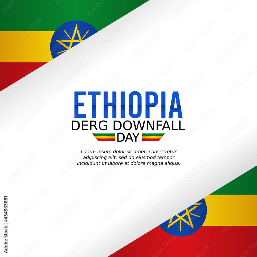 Wall mural vector graphic of Ethiopia derg downfall day good for Ethiopia derg downfall day celebration. flat design. flyer design.flat illustration.