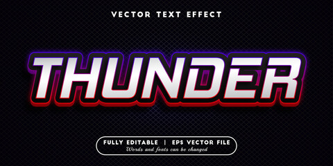 Text Effects 3D Thunder, Editable Text Style