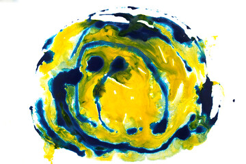 oil Ink, paint, splash abstract. Closeup black abstract hand draw painting background. Highly-textured oil paint