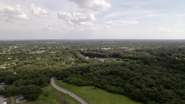 Davie Florida Tree Tops Park 4k aerial