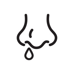 Nose icon. Runny nose The concept of care for patients with viral fever