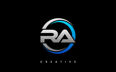 RA Letter Initial Logo Design Template Vector Illustration - obrazy, fototapety, plakaty