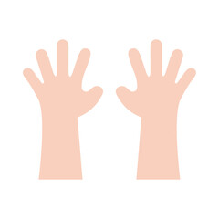 Hand icon. Cartoon hand wearing gloves to prevent virus The concept of hand washing kills bacteria