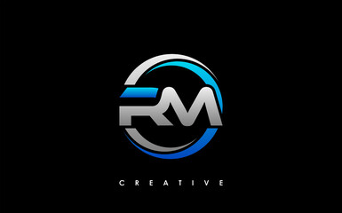 RM Letter Initial Logo Design Template Vector Illustration