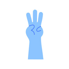 Hand icon. Cartoon hand wearing gloves to prevent virus The concept of hand washing kills bacteria