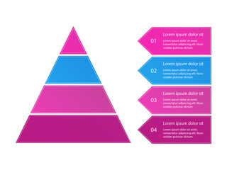 Fototapeta premium Pyramid infographic, colorful vector diagram