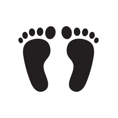 Footprint icon. Smelly feet The concept of keeping your feet healthy by washing your feet.