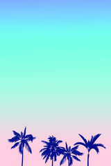 Fototapeta na wymiar Vector illustration, image of palms on a bright sunny summer day