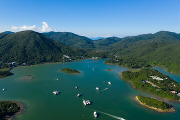 Obraz premium Top view of Sai kung island