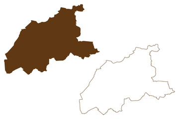 Viersen district (Federal Republic of Germany, State of North Rhine-Westphalia, NRW, Dusseldorf region) map vector illustration, scribble sketch Viersen map