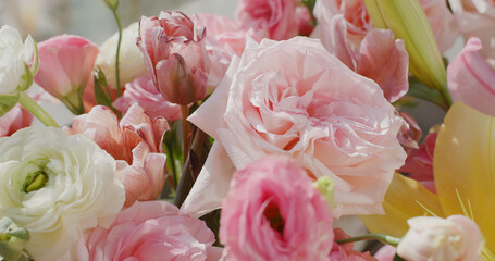 Beautiful flower bouquet at home