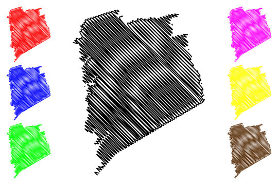 Pickens County, State of South Carolina (U.S. county, United States of America, USA, U.S., US) map vector illustration, scribble sketch Pickens map