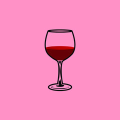 red wine in the glass logo design inspiration