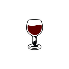 red wine in the glass logo design inspiration