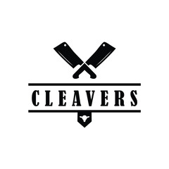 crossed cleavers butchery logo design inspiration