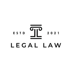 initial letter LL pillar column for legal law logo design inspiration 
