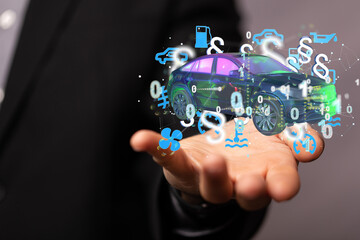 Car law concept. Safety of auto. Car