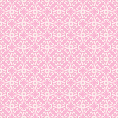 Stylish background pattern with simple decorative ornament on pink background, wallpaper. Seamless pattern, texture. Vector image