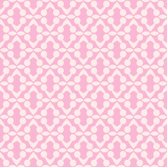 Beautiful background pattern with simple decorative ornament on pink background, wallpaper. Seamless pattern, texture. Vector image