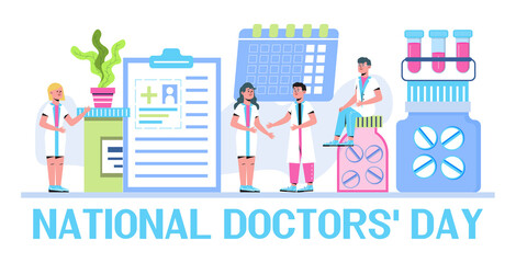 National doctors day concept vector. Medical, healthcare event is celebrated