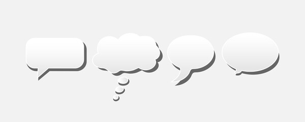 Dialogue clouds set. Paper template dialog box. Vector illustration.