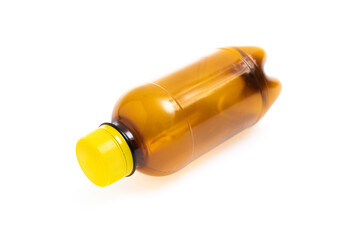 Yellow Empty bottle on white background