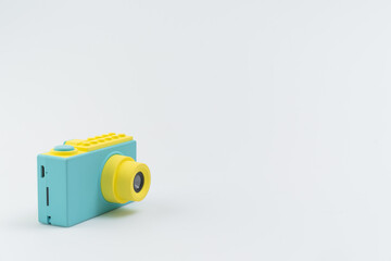 kids camera toy on white background