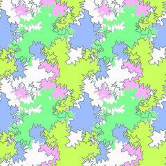 Unique seamless abstract artwork with chaotic curved patterns