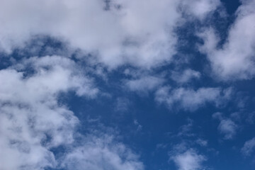 Blue sky and white clouds.