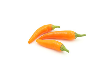  Thai yellow chilli pepper on white background