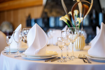 table set for a dinner