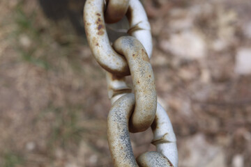 Close up on Rusted Chain