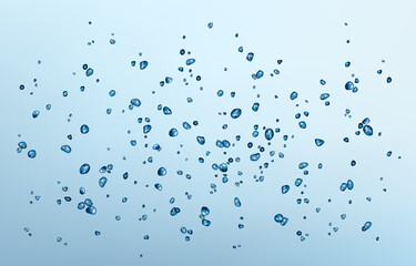 Oxygen air bubbles  flow  in water on white  background.