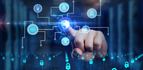 Cyber security data protection business technology privacy concept.