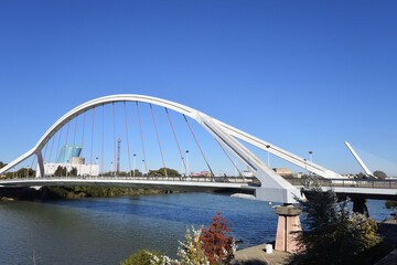 Barqueta Bridge, Sevilla, Spain, Europe	