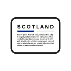 Text box with the flag of Scotland on white background.