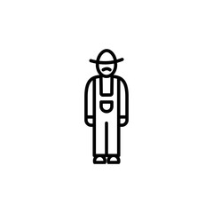 Farmer Line Icon In A Simple Style.Vector sign in a simple style isolated on a white background. 64x64 pixel.