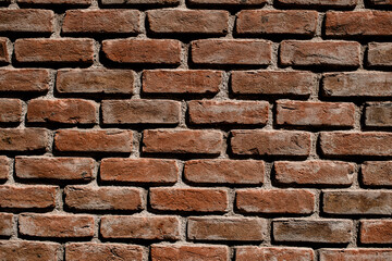 Naklejka premium Beautiful red brown brick wall square texture for background