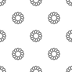 Floral circles seamless pattern isolated on white background.