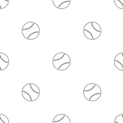 Baseball ball seamless pattern isolated on white background.