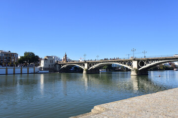 Fototapeta na wymiar Isabel II Bridge, Sevilla, Spain, Europe
