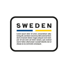 Text box with the Swedish flag colors on white background.