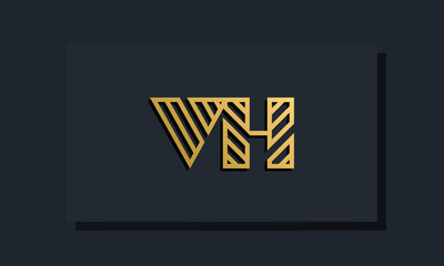 Elegant line art initial letter VH logo.